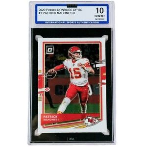 Patrick Mahomes #1  Donruss Optic Graded Gem Mint 10 ISA 2020 Chiefs